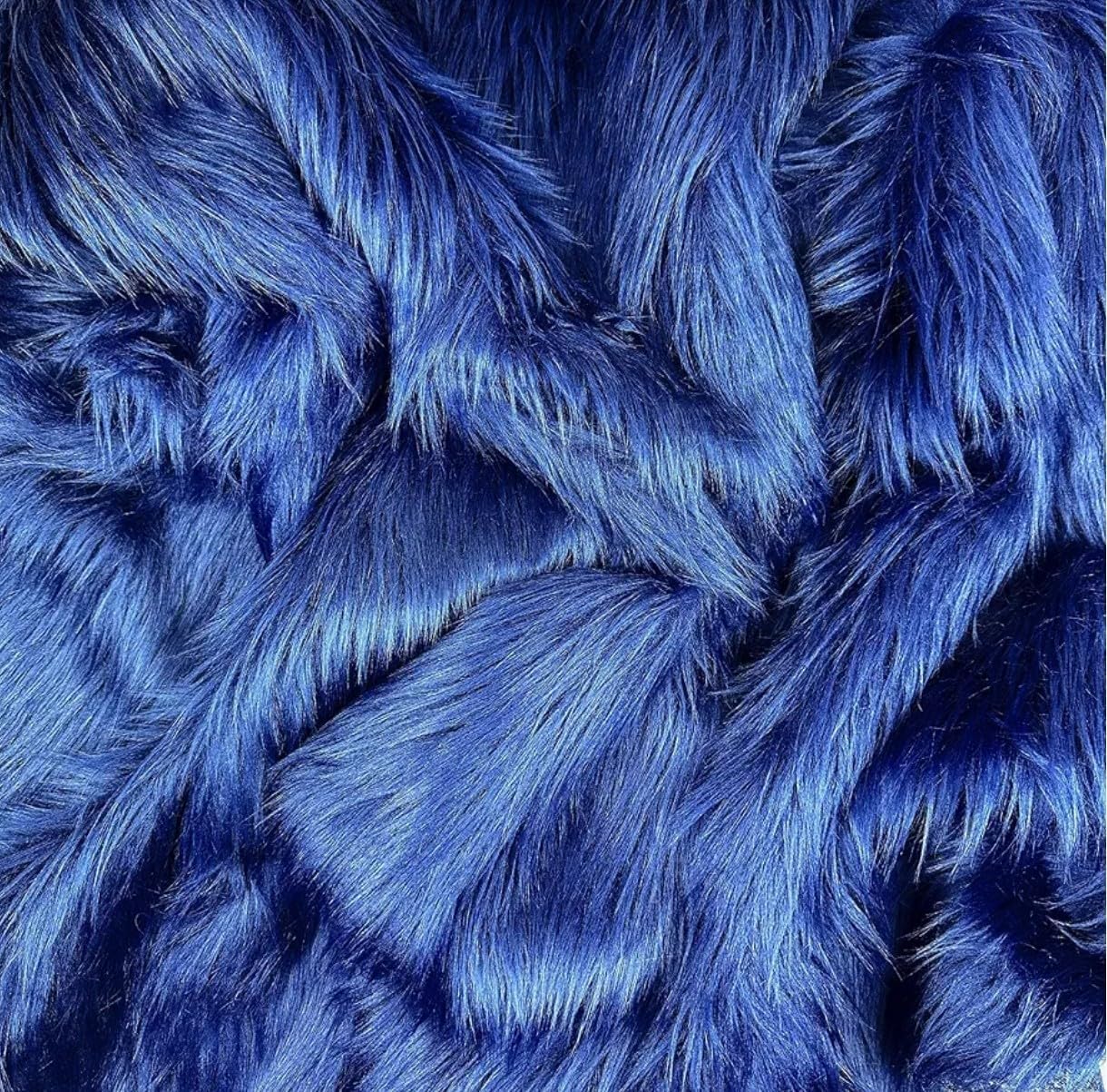 Prokart Soft Faux Fur Fabric Cloth – 60 Inch Wide Pana | Fur Fabric Decorative Cloth for Crafting Soft Toys, Fancy Dress, Baby Photoshoot, Wedding Mandap & Party Décor (Royal Blue, 1 Mtr)