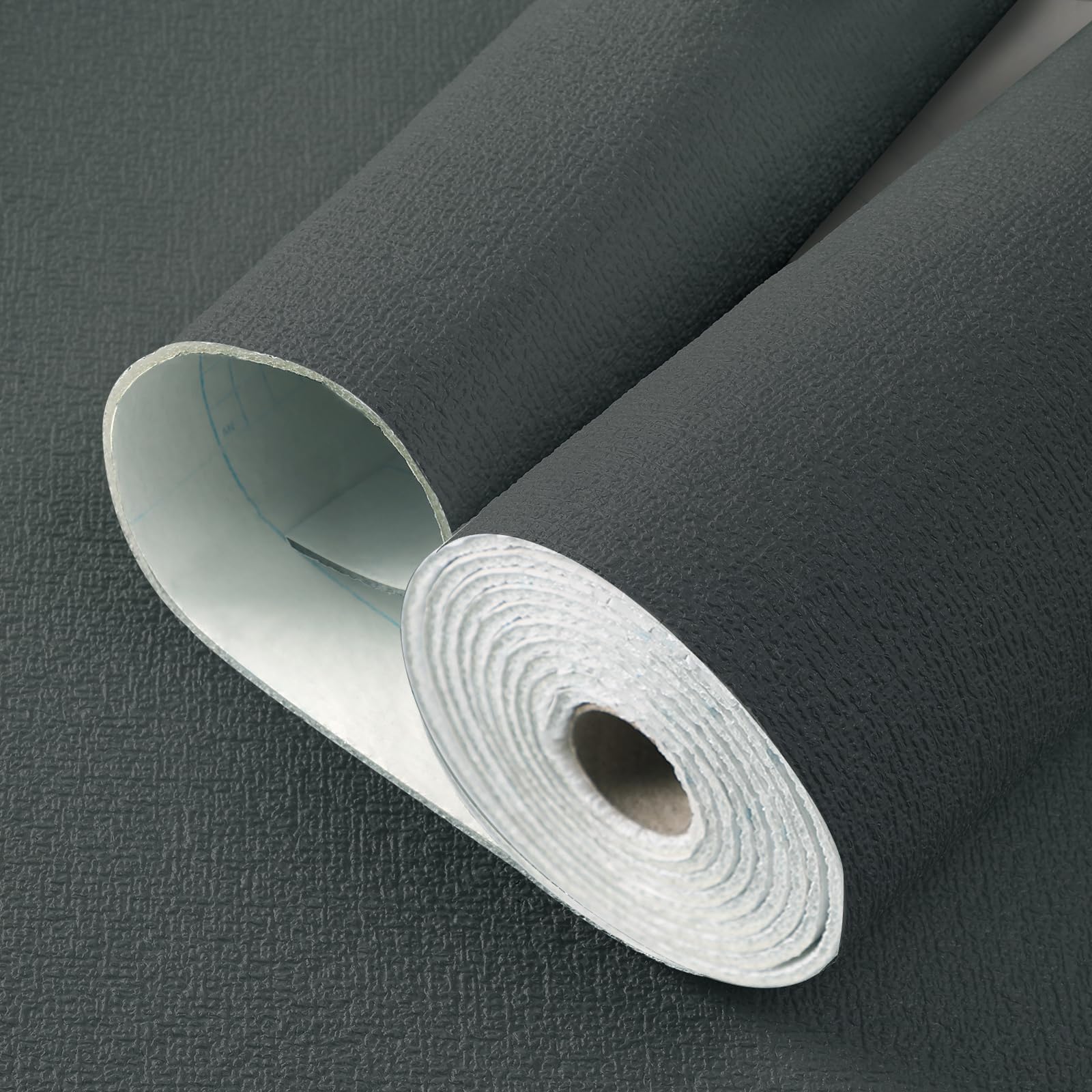 Anttyscar 3Roll Dark Grey Thicken Self Adhesive Wallpaper Thermal Insulating Peel and Stick Wallpaper Waterproof Wall Panels Stick On Wall Covering Roll for Living Room, Removable Furniture Sticker — image 1