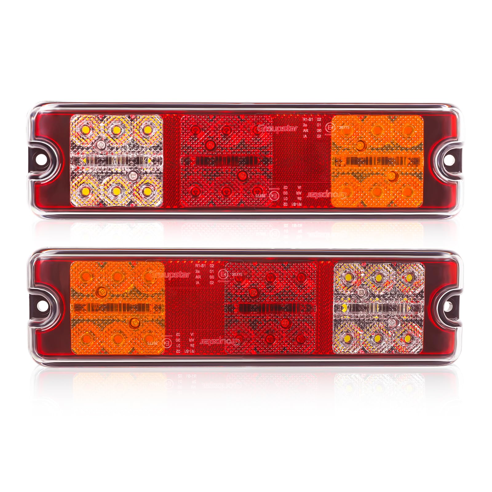 2 Stück LED Anhänger Rückleuchten 12V/24V 27 LEDs Superhelle wasserdichte mit Blinker,Bremse,Rück,Rückfahr,Reflektorlampe für RV LKW KFZ Traktor Bootsanhänger