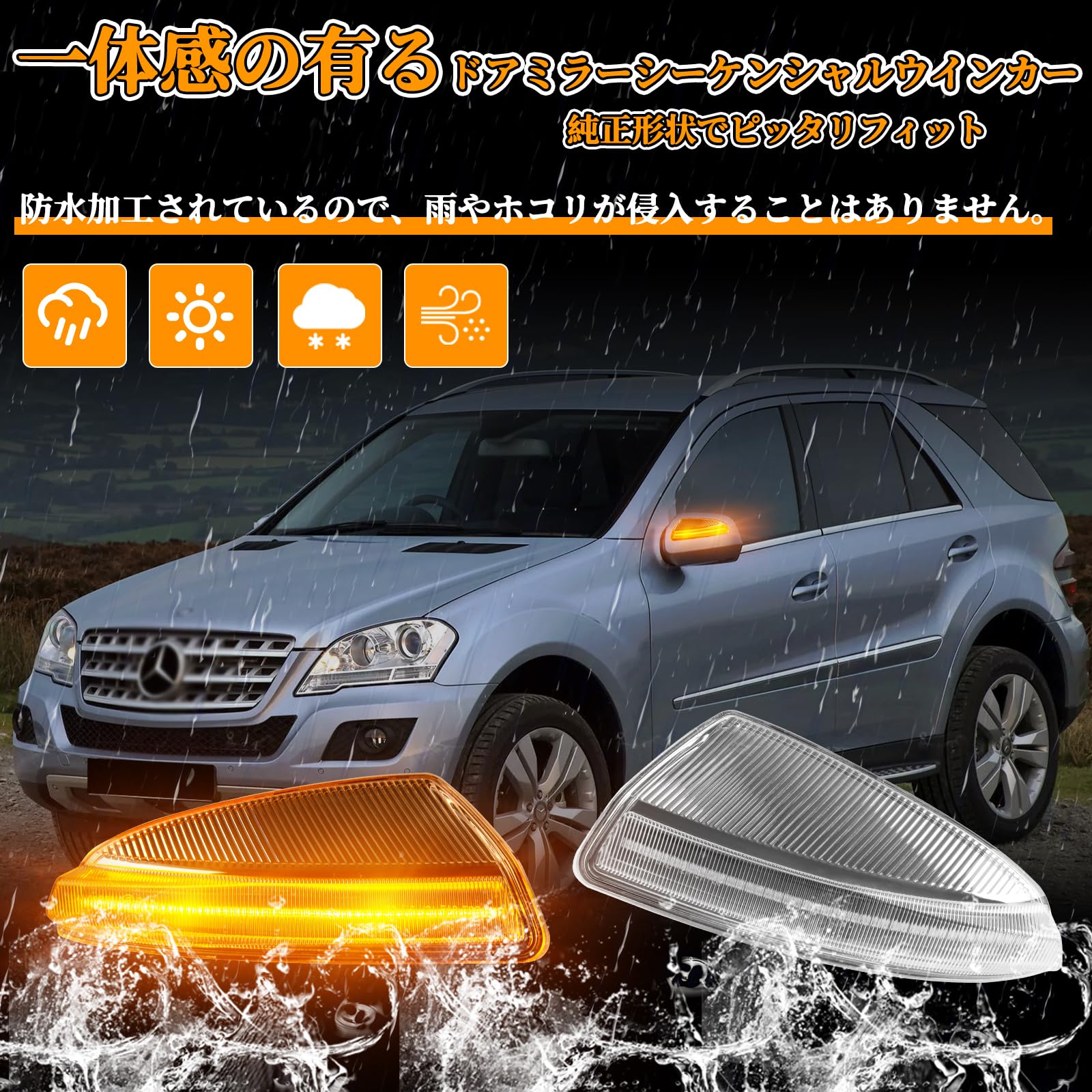 メルセデス ベンツ LED 流れる ドアミラー シーケンシャル