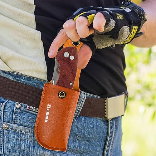 Miniatura 6 de Cuchillo de bolsillo para niños con juego de funda - Cuchillo de bolsillo plegable de acero inoxidable para niños con punta redondeada de seguridad