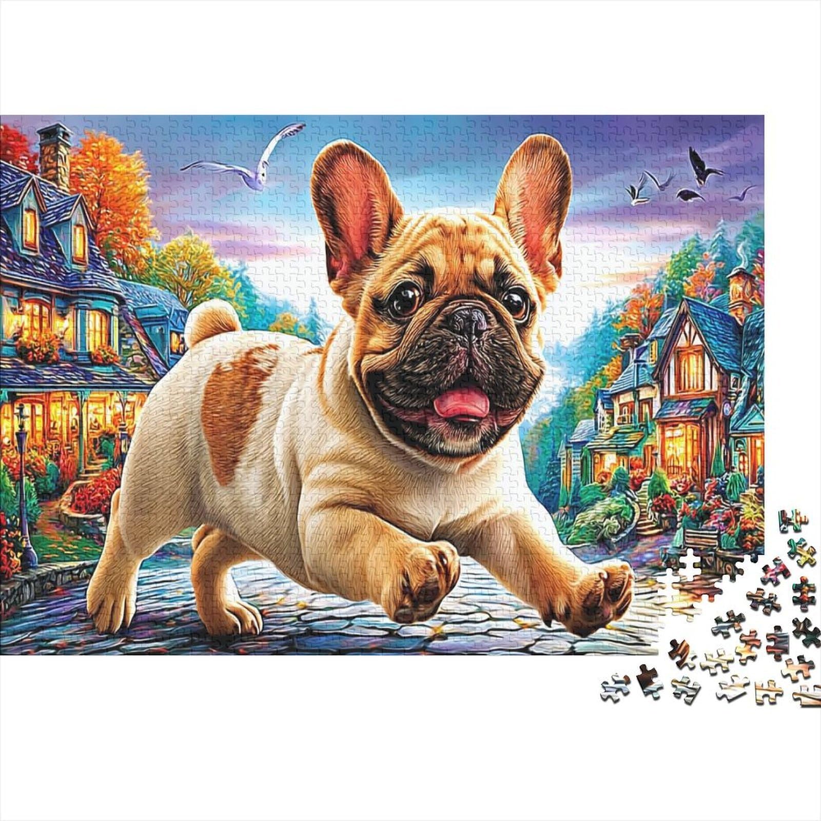 Rompecabezas de bulldog de 1000 piezas premium, papel reciclado resistente, 70x50 cm 8