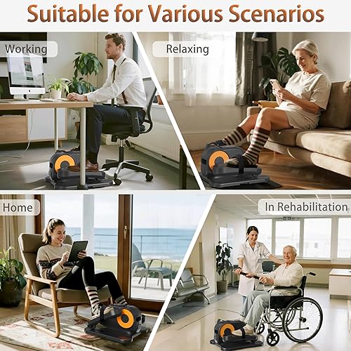 Miniatura 3 de Under Desk Elliptical Machine, Electric Elliptical Training Machine w/Remote & 12 Speeds Level, Manual & Auto Mode, Elliptical Traier for Seniors