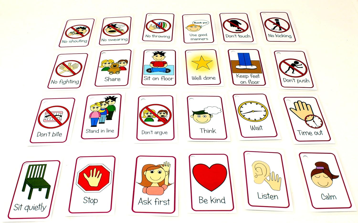 Children s Visual Behaviour Flash Cards Keyring Pack Positive