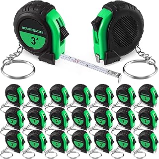 30 Pcs Mini Tape Measure Keychain 1 Meter/ 3 Ft Retractable Measuring Tape Keychain Small Portable Tape Ruler with Pause Button for Men Dad Gifts Construction Birthday Party Favors (Turquoise)
