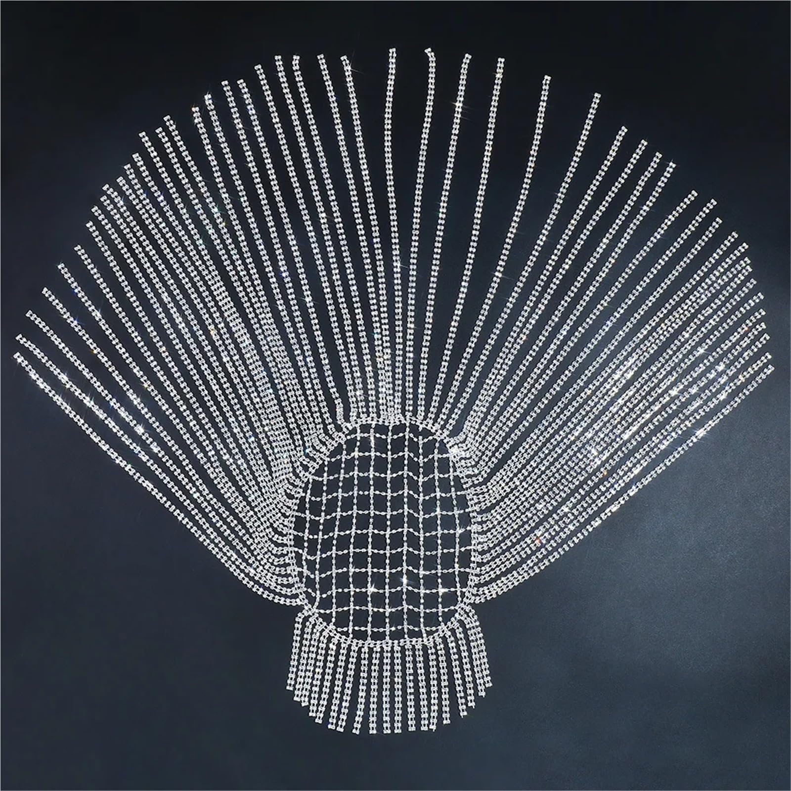 Cadena para el pelo Cadena larga con flecos y diamantes de imitación