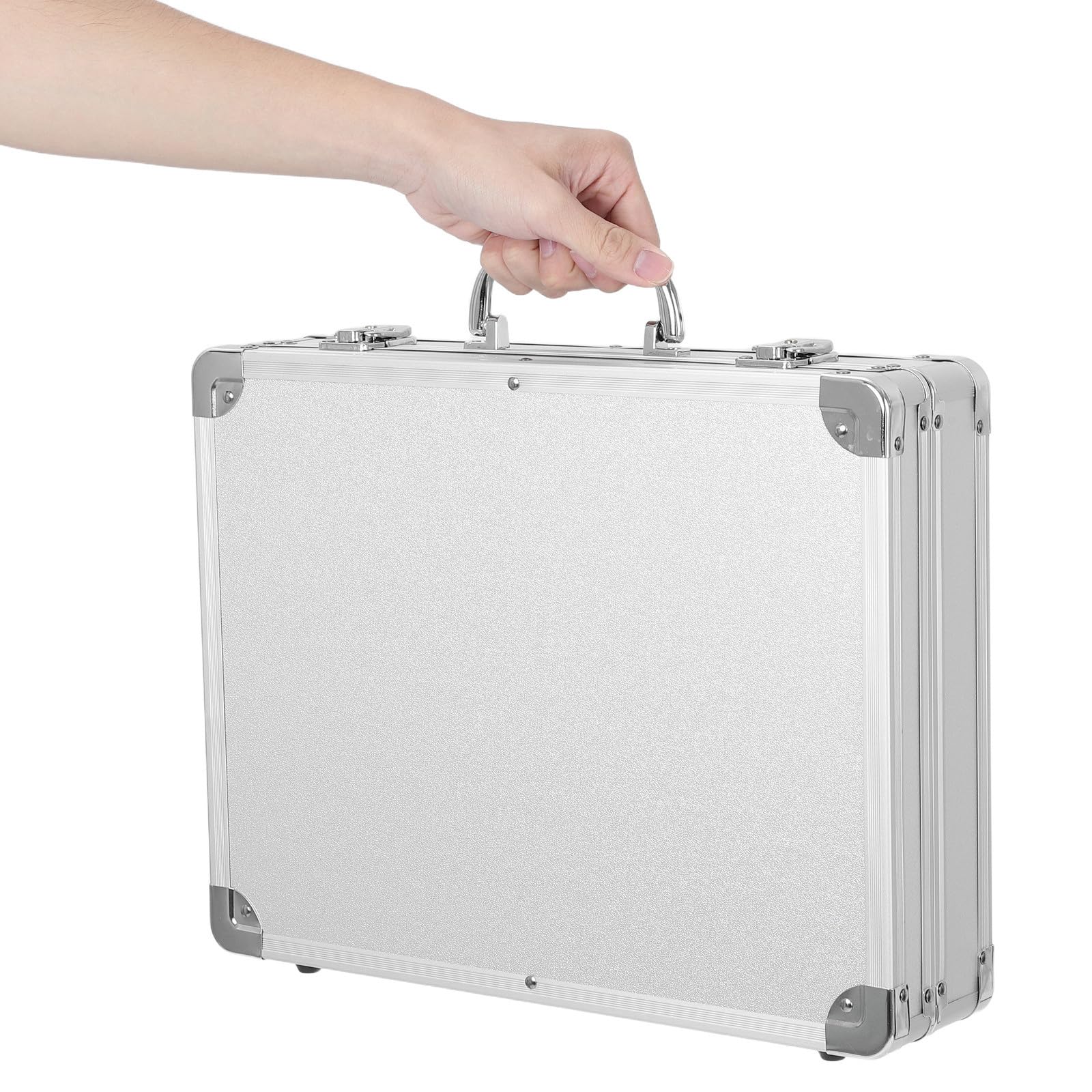 Maleta de Aluminio Portátil Antichoque de Gran Capacidad | Plata, Aleación de Aluminio, Fácil de Transportar, para Oficina y Viaje de Negocios