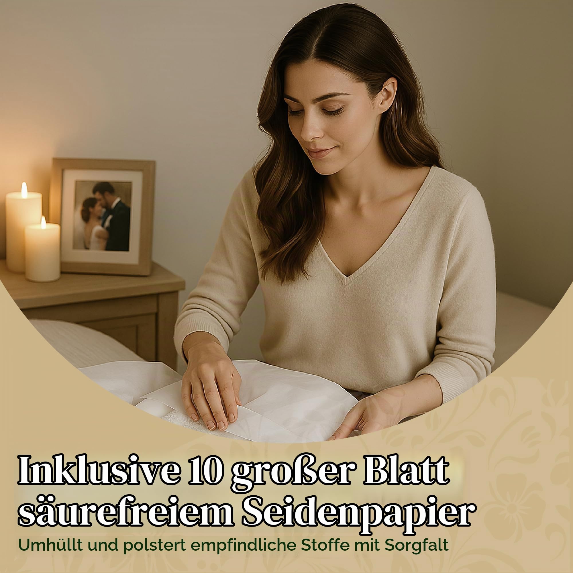 Hangerworld Große Aufbewahrungsbox 50x80x20cm Weiß Aufbewahrung Hochzeitskleid Brautkleid
