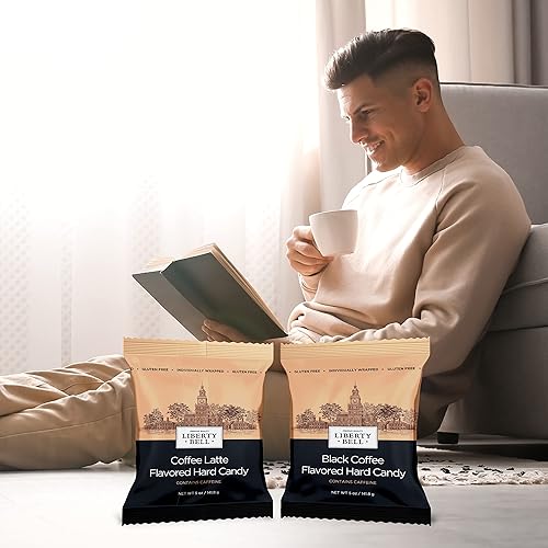 Miniatura 6 de Liberty Bell Coffee Latte - Caramelo duro con sabor a cafeína, envueltos individualmente, bolsa de 5 onzas (3 unidades)