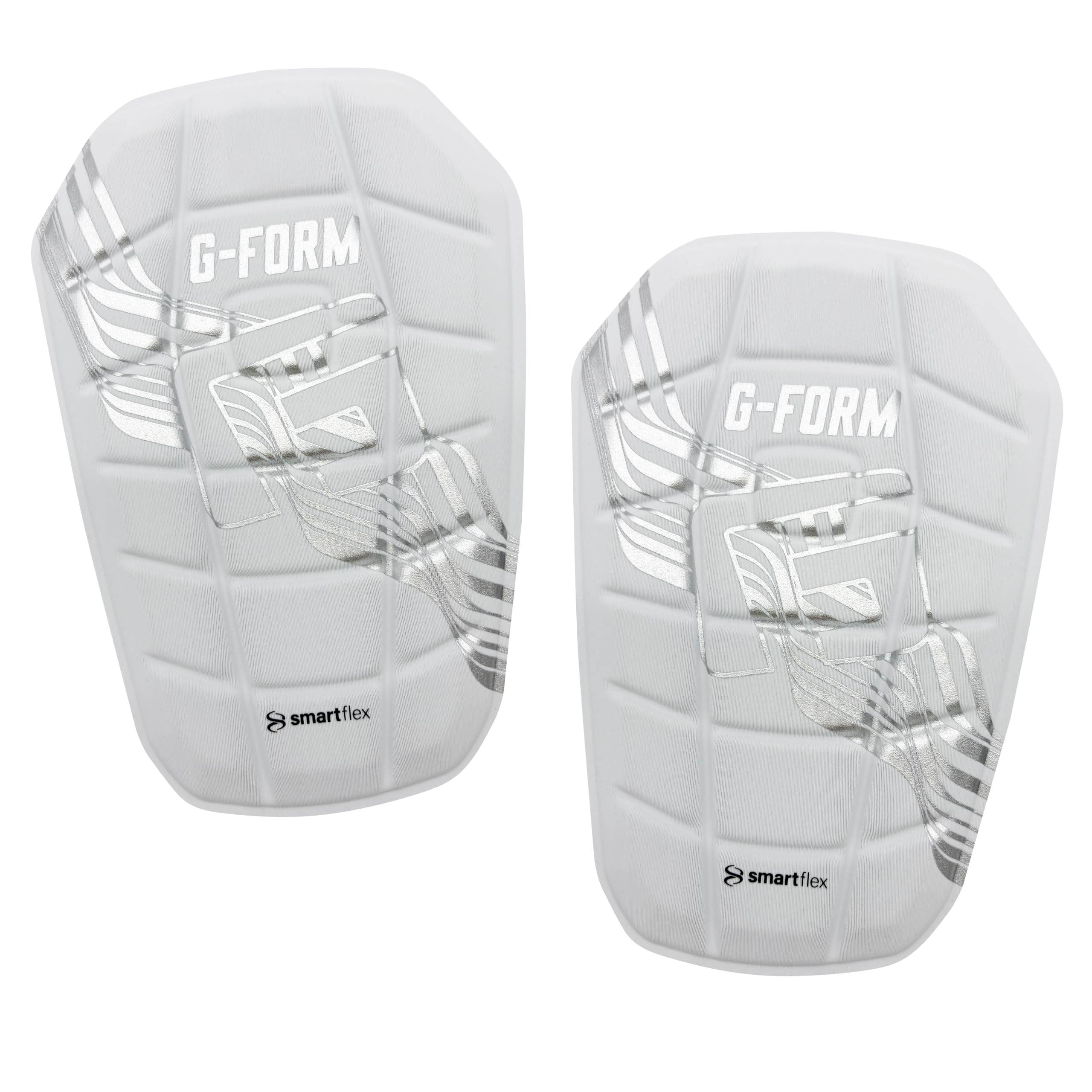 G-Form Blade Soccer Shin Guards, White/Platinum, Medium