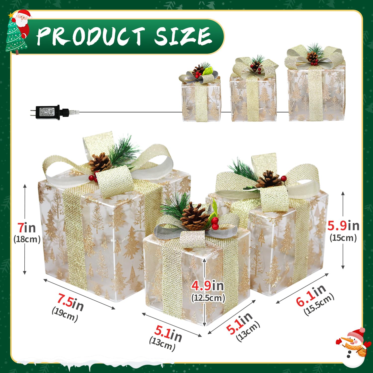 Snapklik.com : DomKom Set Of 3 Nesting Christmas Lighted Gift Boxes ...