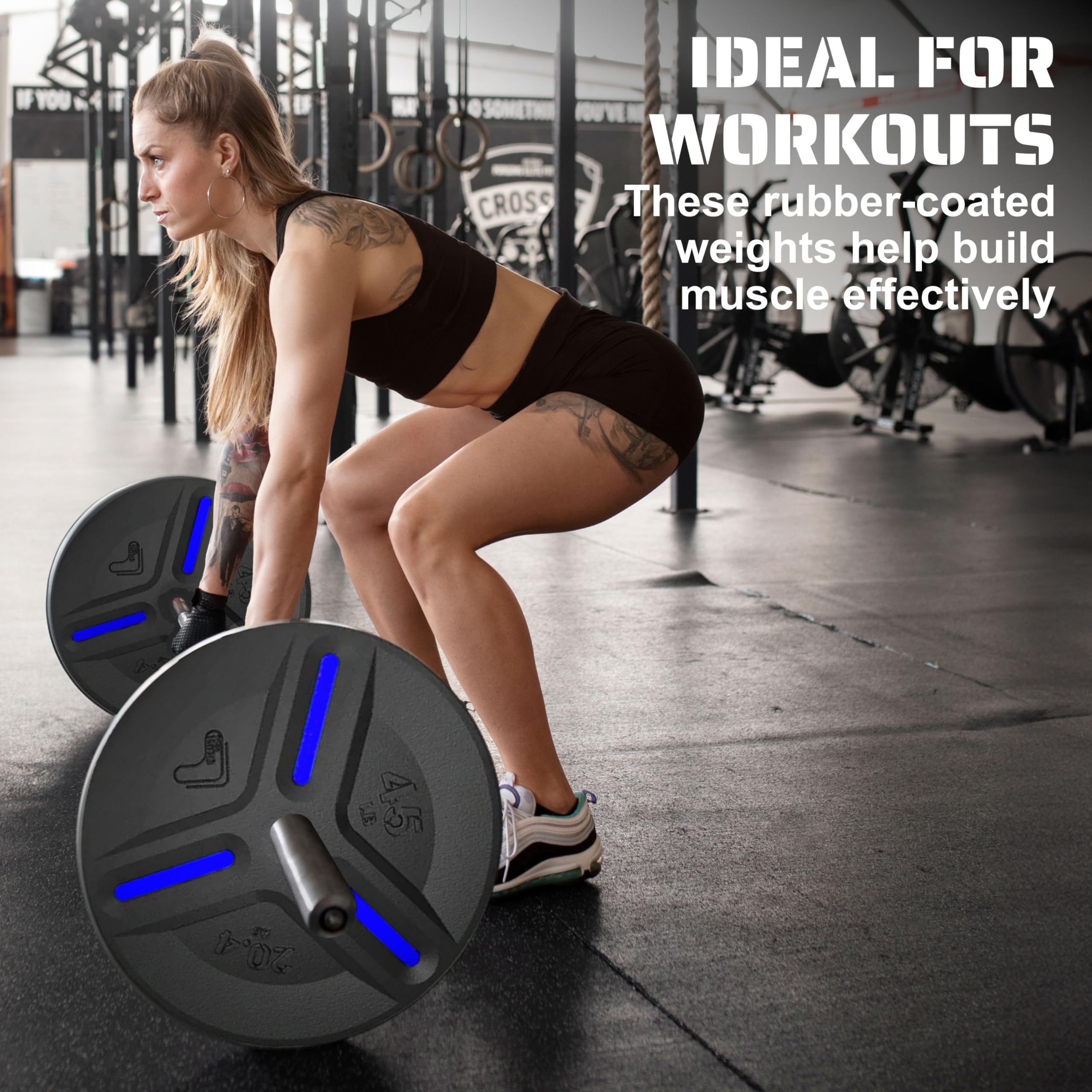 Gusseisen Plattengewichte von Tribe WOD - Gym Gewichte für Damen und Herren, Plattengewichte aus Gusseisen 1 von 2, Gummi- und Stahlgewichte zum Heben (1 Platte)