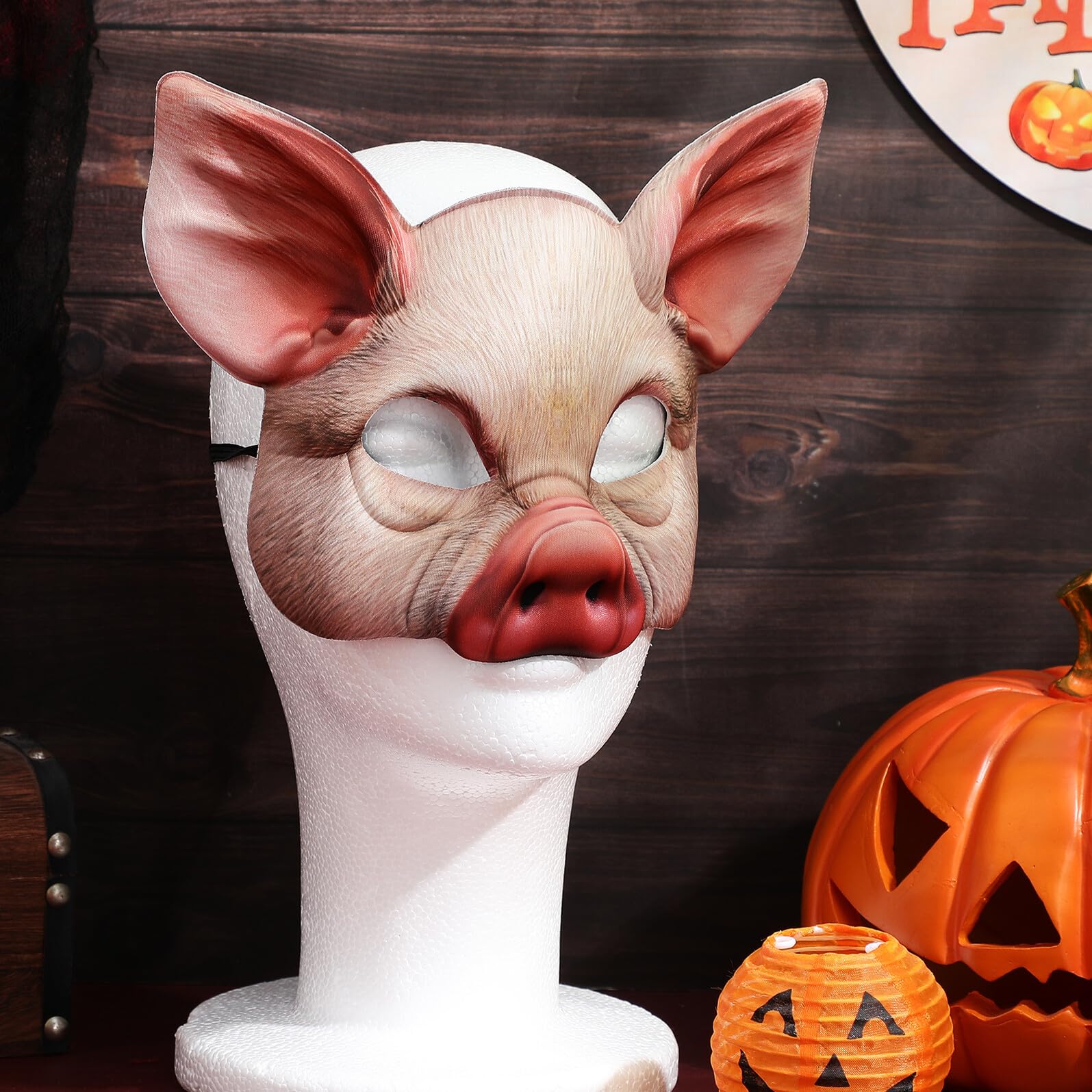 LABRIMP Masque de Cochon Adulte en Eva Réutilisable, Demi-masque Animal Réaliste pour Fête D’halloween, Bal Masqué et Cosplay – Accessoire de Déguisement Léger pour Événements Costumés