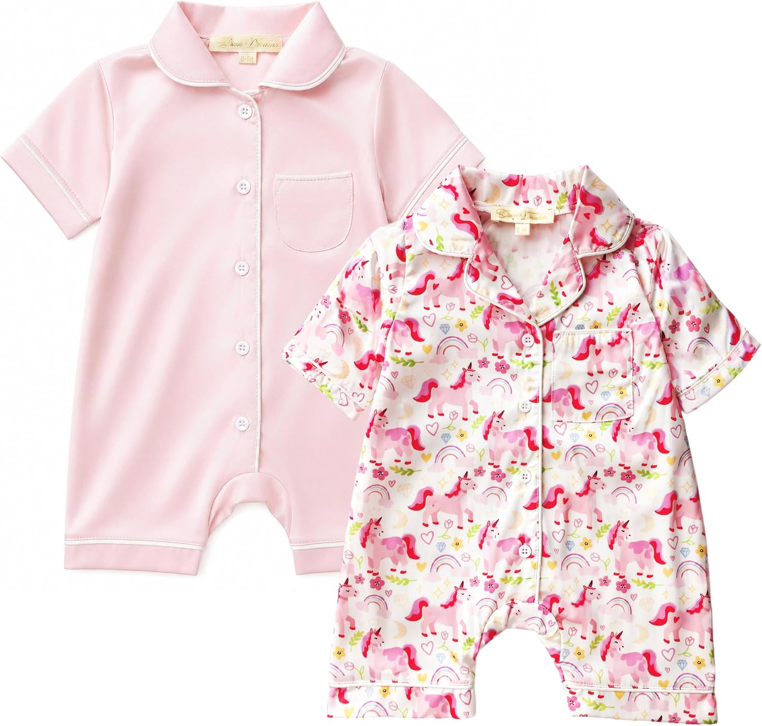 Bow Dream Baby Pajamas Girl Boy Infant Newborn Romper One Piece Pis Romper Silk Sleeper Summer