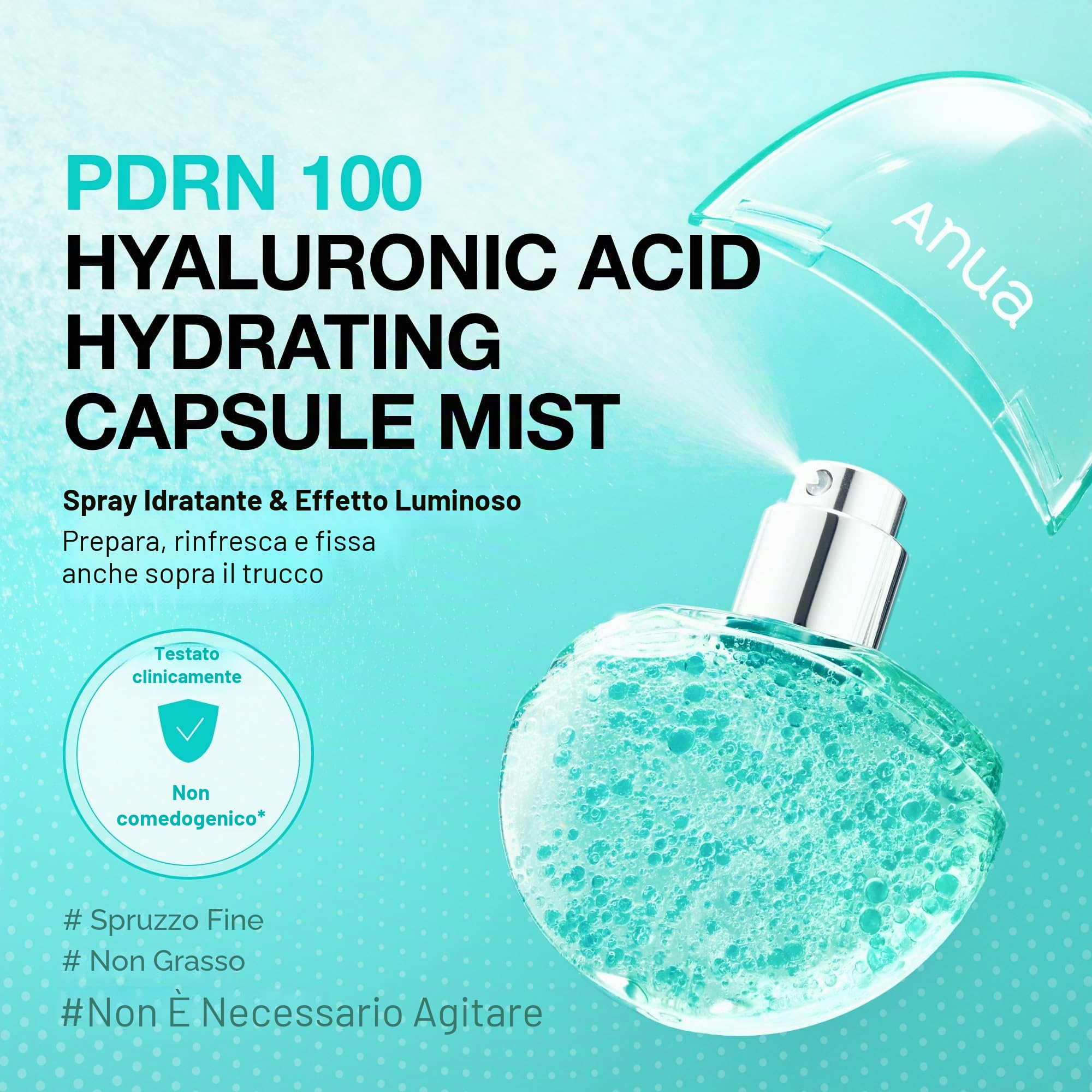 Anua PDRN Collagen Glow Facial Serum Spray - Mist viso PDRN con Acido ialuronico, Effetto glass skin, Idratazione rimpolpante immediata, Cura rassodante e rinfrescante, Skincare coreana (30 ml)