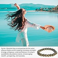 Vista 318 de Pulsera de turmalina negra, pulsera de cristal curativo natural para mujeres y hombres, pulsera de cuentas redondas de 0.315 in para espiritual