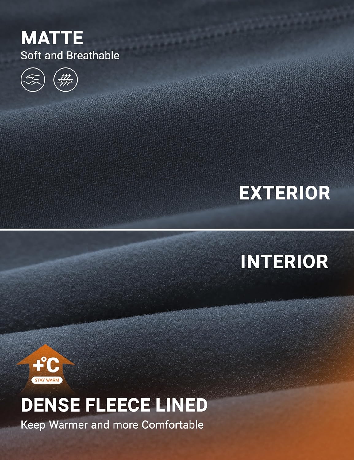 CRZ YOGA Matte Thermal Fleece Lined Leggings 28'' - Casual Lounge Workout Womens Yoga Full Length Pants Winter Warm - Image 3