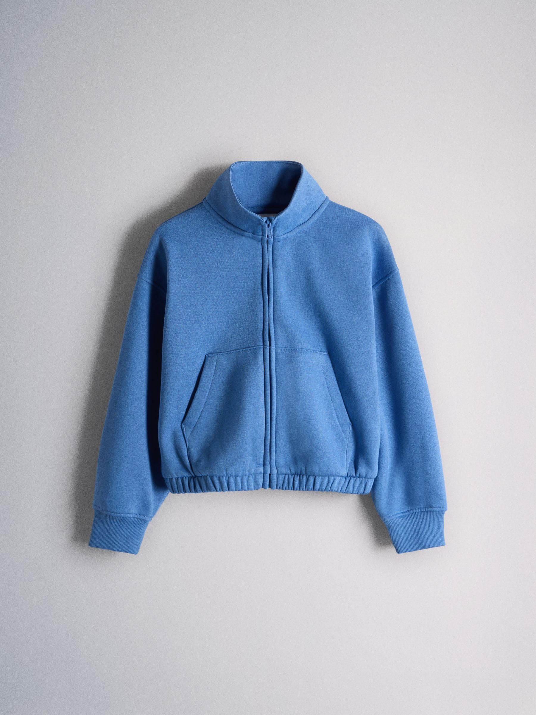 THE SET Mädchen Kurze Reißverschlussjacke aus Jersey mit Trichterkragen und Shorts, 2er-Pack