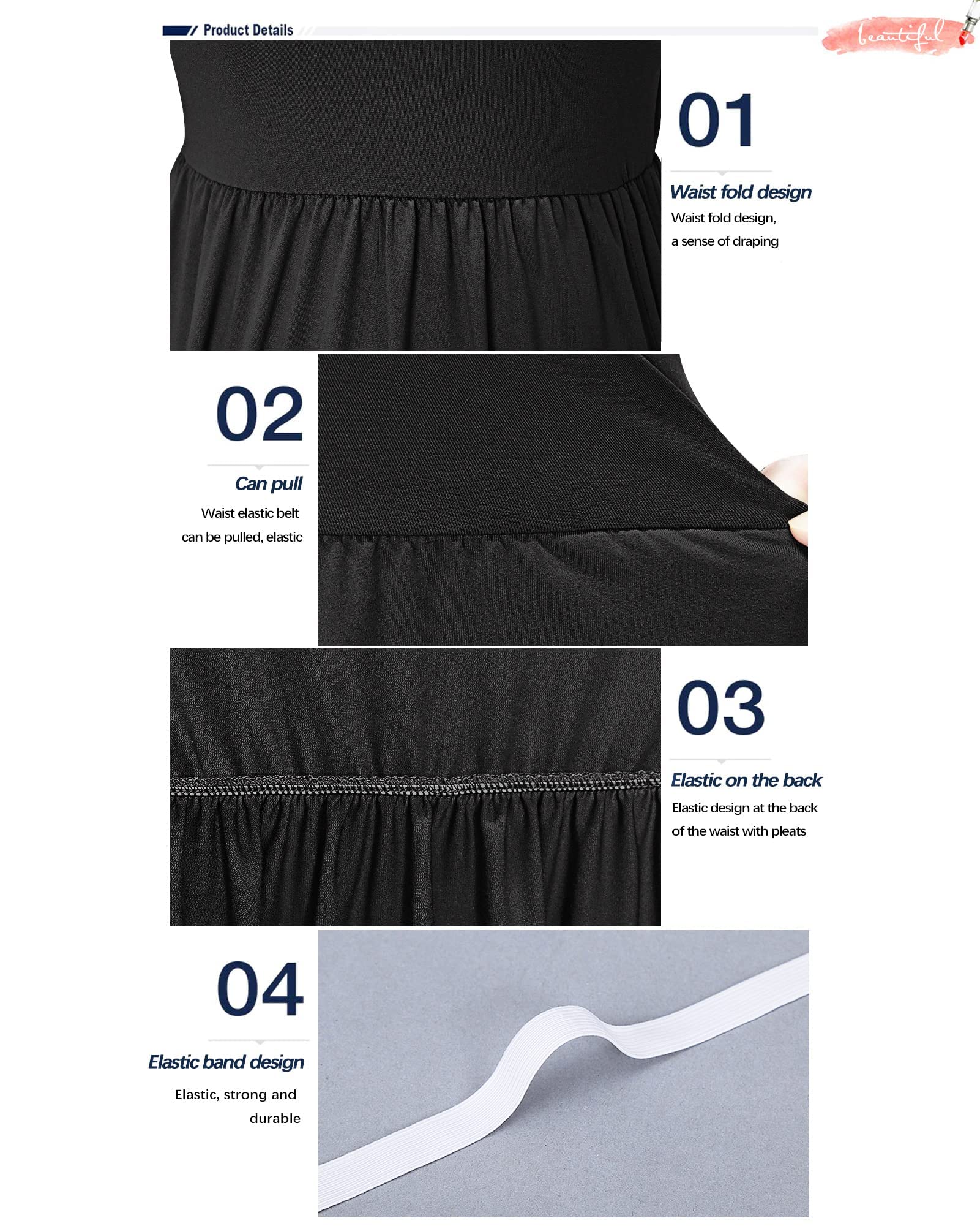 MISFAY Vestido de Playa para Mujer Verano Casual Cuello en V Correa de Espagueti Vestido sin Mangas con Bolsillos