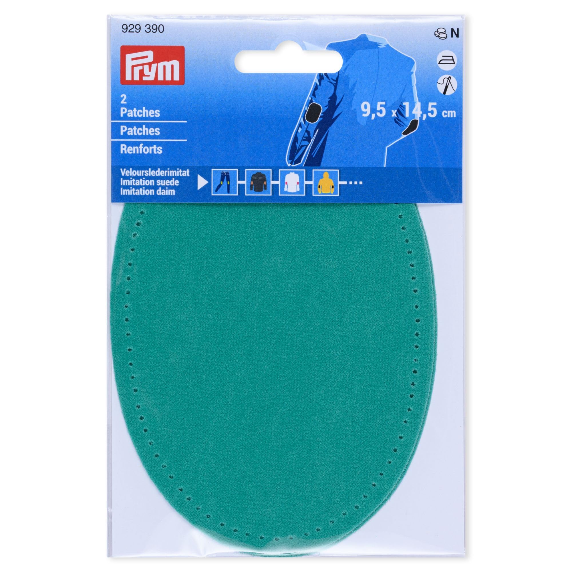 Prym 929390 Iron-On Faux Suede Patches 9.5 x 14.5 cm Mint