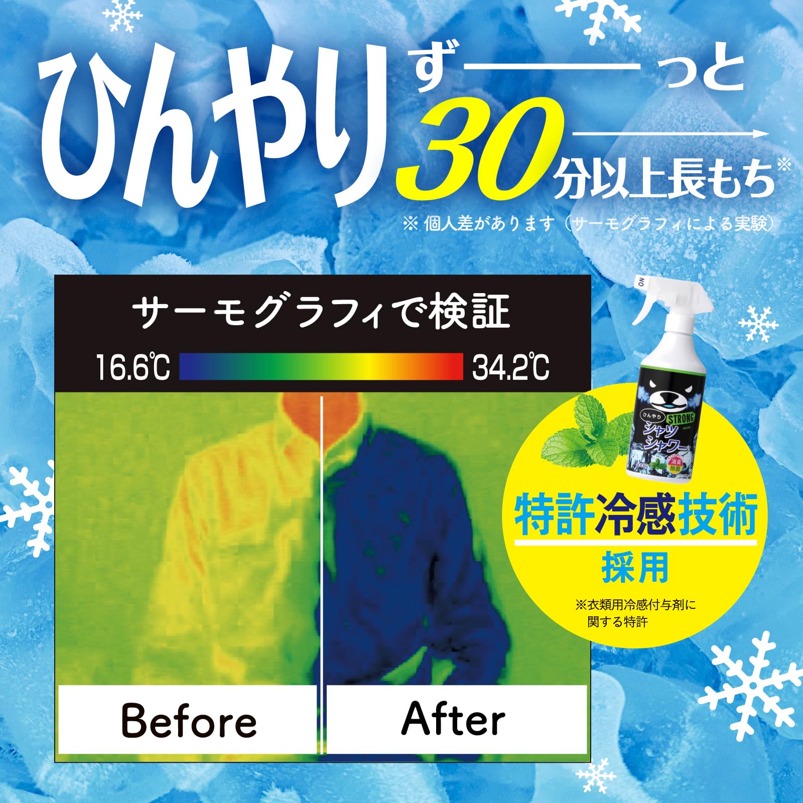 Amazon.co.jp: 【2個セット】ひんやりシャツシャワー ストロング
