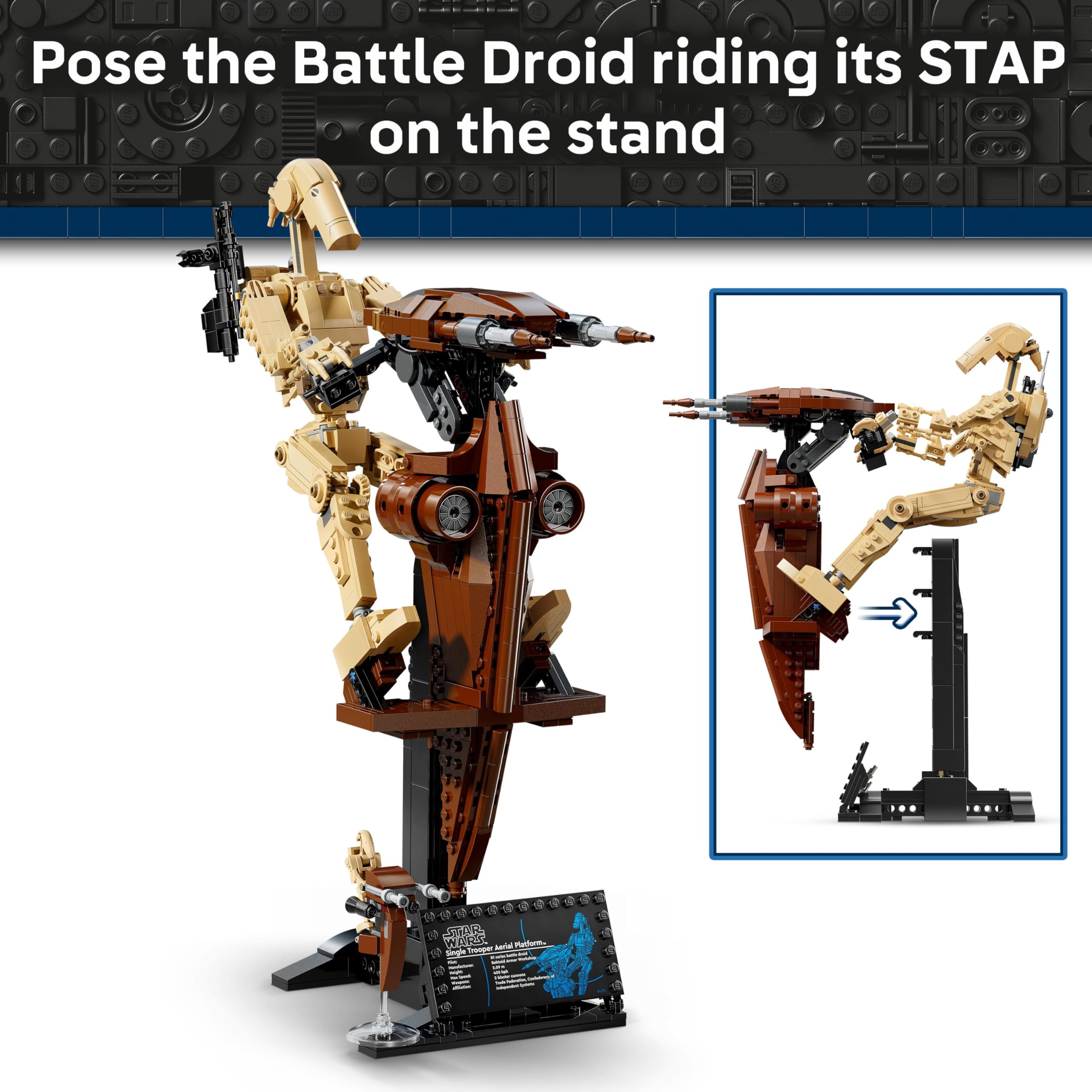 LEGO Star Wars 75428 Battle Droid with STAP Speeder, Play & Display Droid Figure Building Toy - Image 3