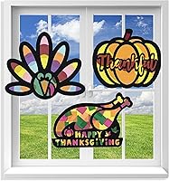 Vista 13 de VHALE Suncatchers Craft 3 juegos (9 recortes) con papel de seda con efecto de vitral, kit de atrapasoles, arte de ventana, manualidades en el aula