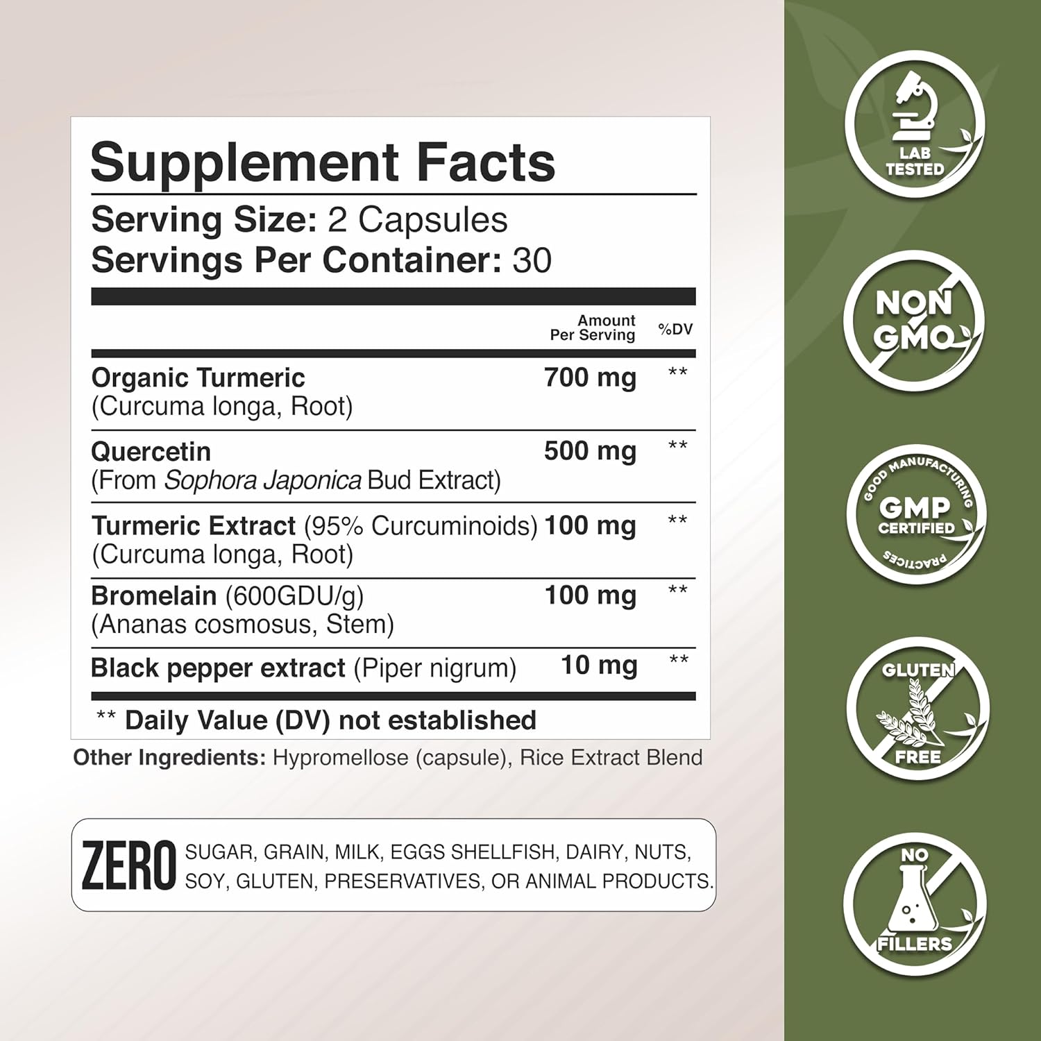 Gade Nutrition Turmeric Quercetin with Bromelain Supplement | Supplement in Capsules for Immune Support, Allergy Relief, Joint Support | Non-GMO, Gluten-Free, Made in USA - Image 4