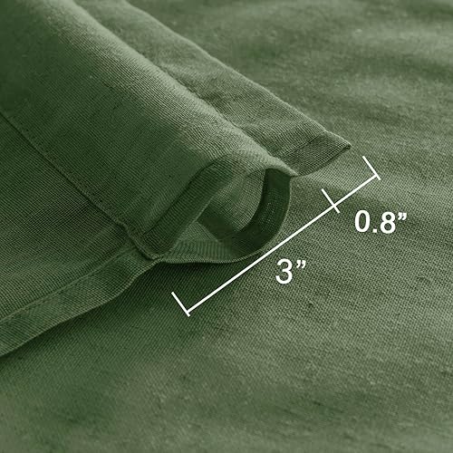 Miniatura 6 de XTMYI Cortinas pequeñas de lino verde oliva de 36 pulgadas de largo, con bolsillo para cortinero, cortinas cortas semitransparentes para media