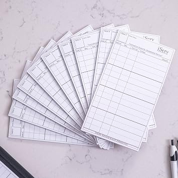 iServ Order pads 10 pack for Servers/Waitresses -Made in USA- Designed to keep Waitstaff Professionals Organized- Guest checks Order pads fits in waiter book