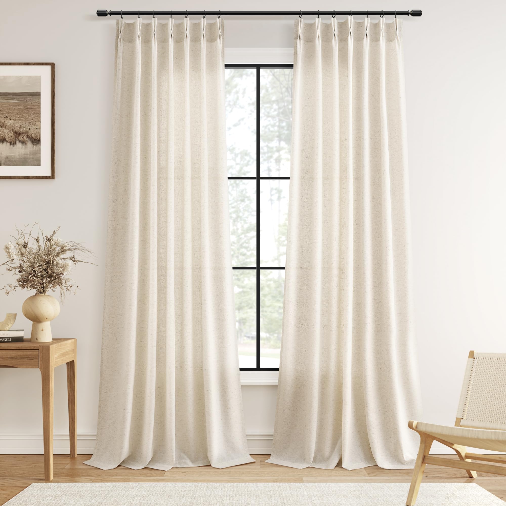 Linen Pinch Pleat Curtains - Soft Light & Privacy -20