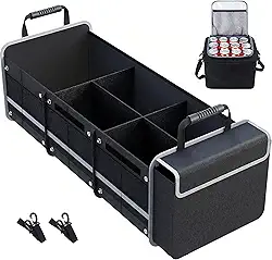 Organizador Multiuso para Carro com 80 * 35 * 30 cm, Carro com Bolsa Térmica Removível à Prova de Vazamento, Organizador de Porta-Malas de Carro com Tecido Oxford,