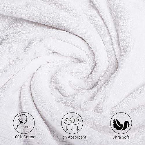 Miniatura 3 de ESSELL 247 Aurora Collection - Juego de toallas de baño de 6 piezas, 100% algodón, duraderas, de secado rápido y ligeras, 2 toallas de baño, 2