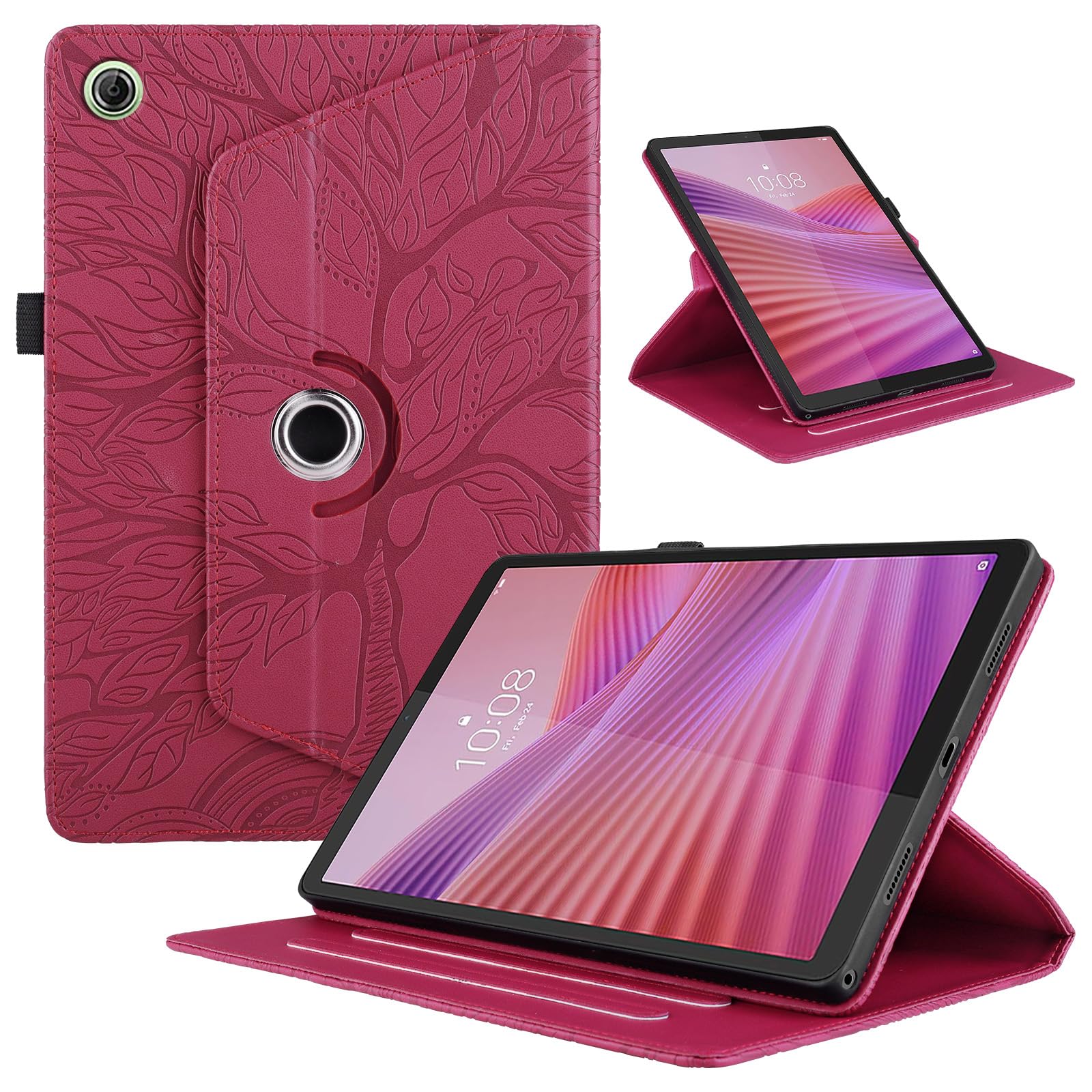 Funda para Samsung Galaxy Tab S9/ S8/ S7 11" (SM-X710/X700/T870) PU Cuero Tablets Protectora Cover 360°Carcasa Giratoria de ángulo Múltiple Stand Función Tablets Funda,Rojo Árboles — view 143