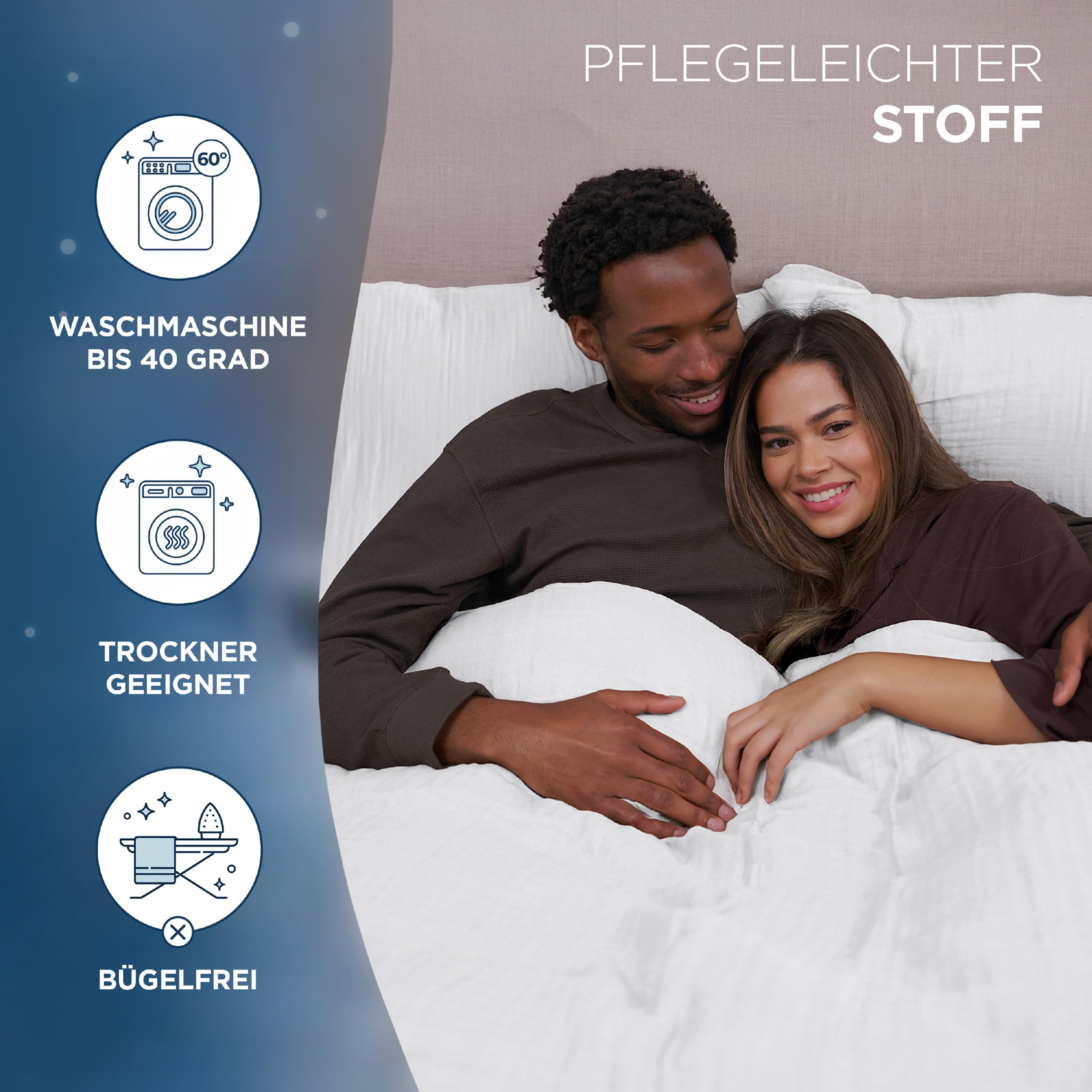 Samthus Ropa de cama de muselina de 100% algodón, fabricado en verde, certificado Oeko-Tex, para dormir suave, no necesita planchado, 1 funda nórdica de 135 x 200 cm y 1 funda de almohada de 80 x 80