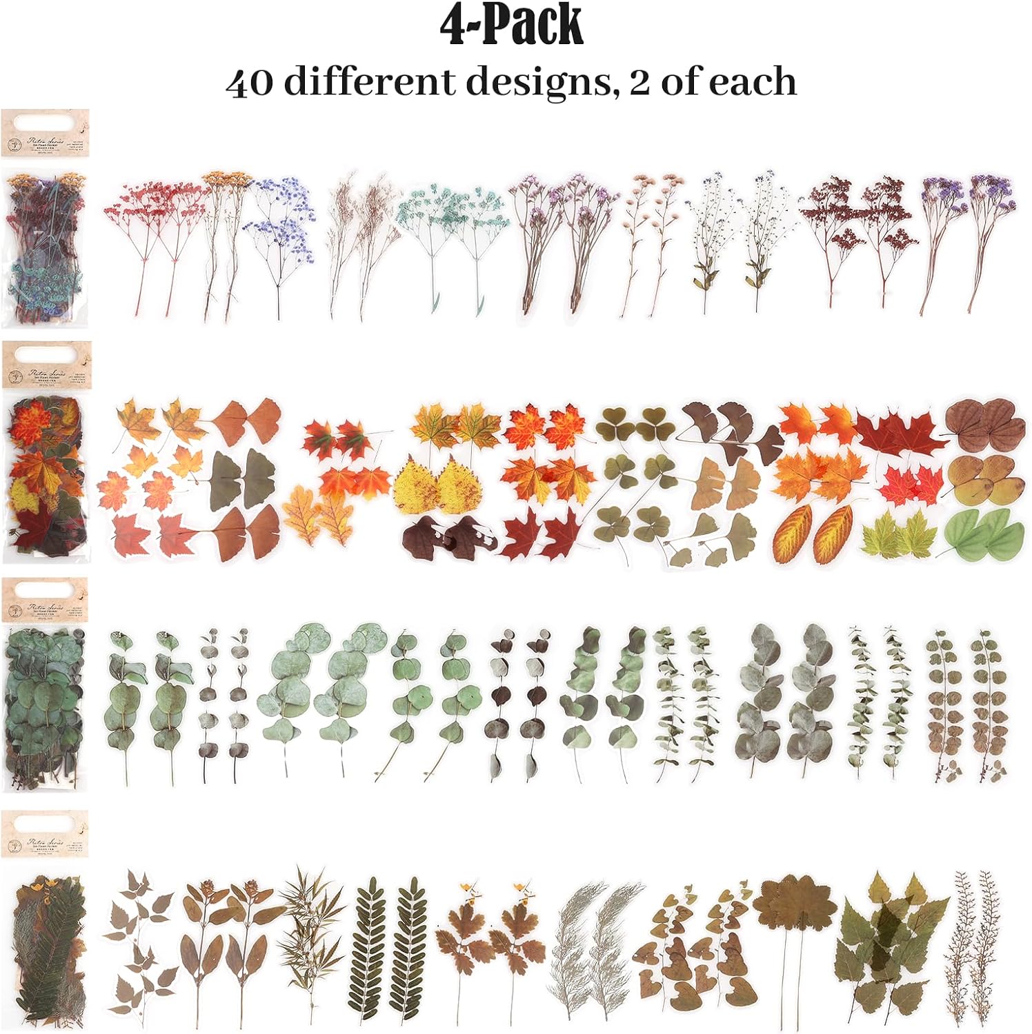 80Pcs Large Vintage Fall Leaf & Floral Stickers Set image 2