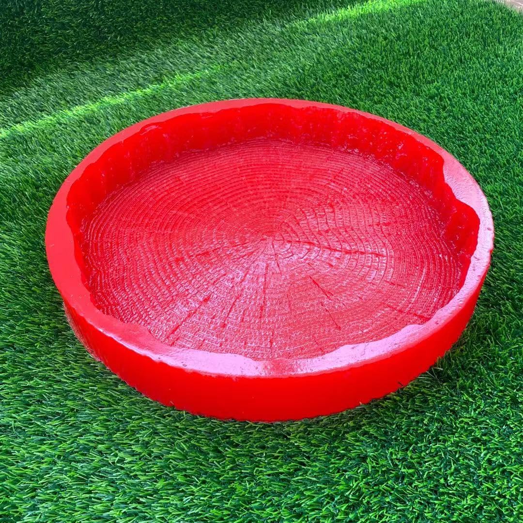 Cuscinetto per timbri in calcestruzzo, stampo in gomma morbida per impronta di cemento, design imitazione tronco d'albero, diametro 54 cm