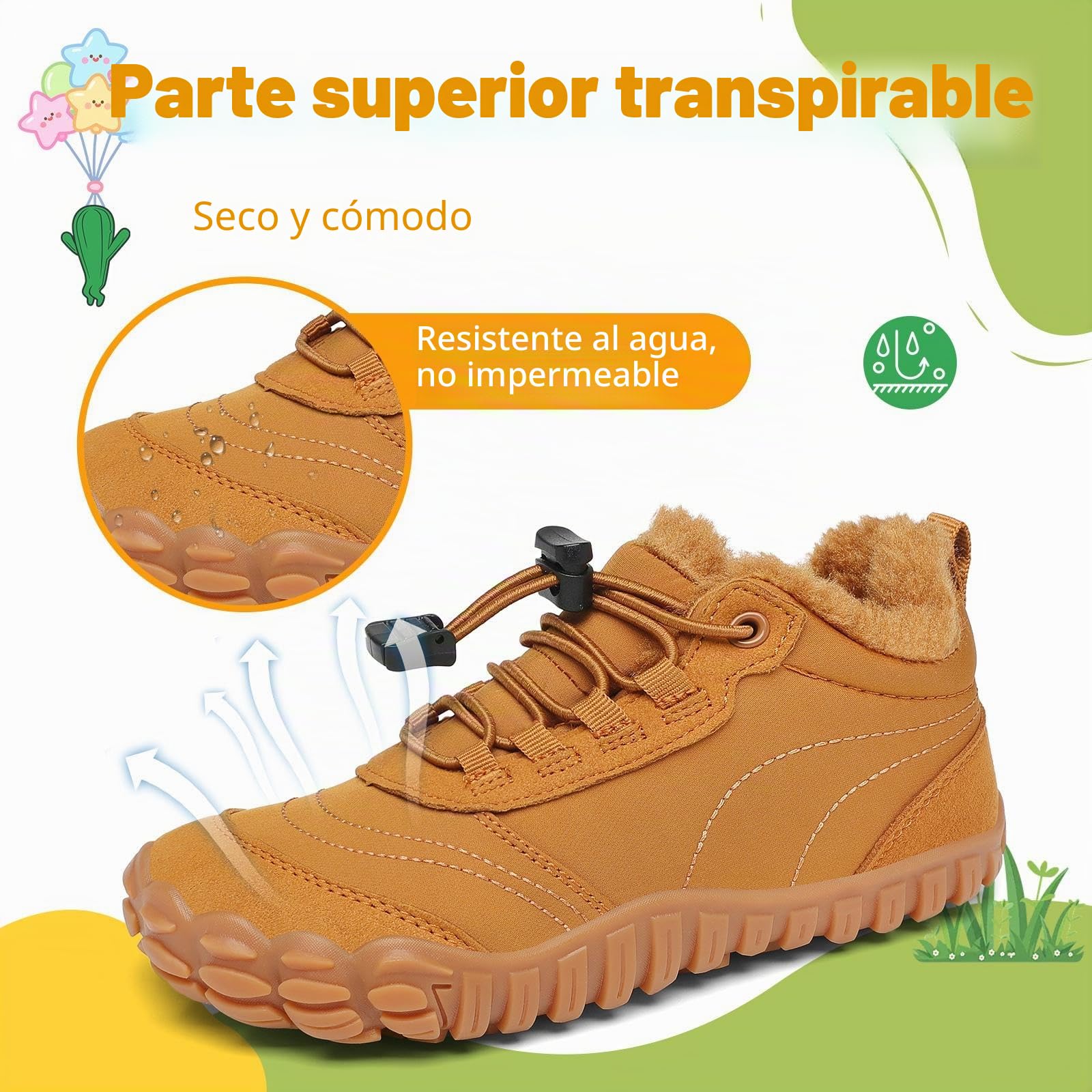 Botas de Nieve Niño Barefoot Zapatillas Niña Cómodas y Abrigadas Antideslizante Botas de Invierno Gr.26-36