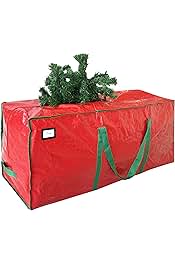 Cosy Family 7.5 ft Christmas Tree Storage Bag - Durable Heavy Duty Extra Large Artificial Xmas Holiday Tree Bag with Reinforced Handles and Dual Zippers Wide Opening - Red