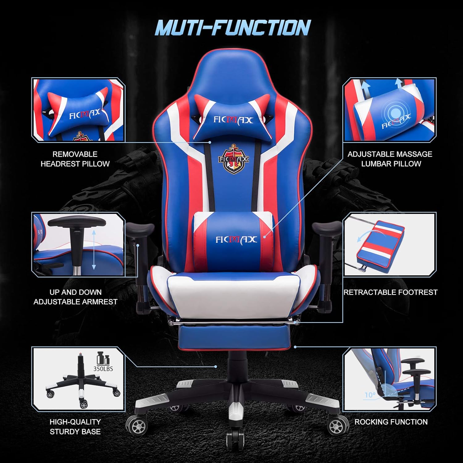 Buy Ficmax Massage Gaming Chair High Back Gamer Chair For E Sports Buy Ficmax Massage Gaming Chair High Back Gamer Chair For E Sports