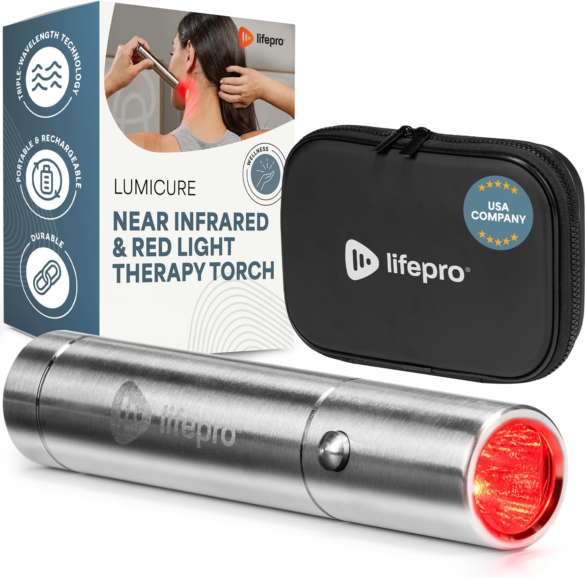 Infrared & Red Light Therapy for Body Joints & Muscles Pain Relief, Portable Red Light Therapy Device, Near Infrared Light Therapy for Body & Face Reduce Inflammation - Use 3 wavelengths