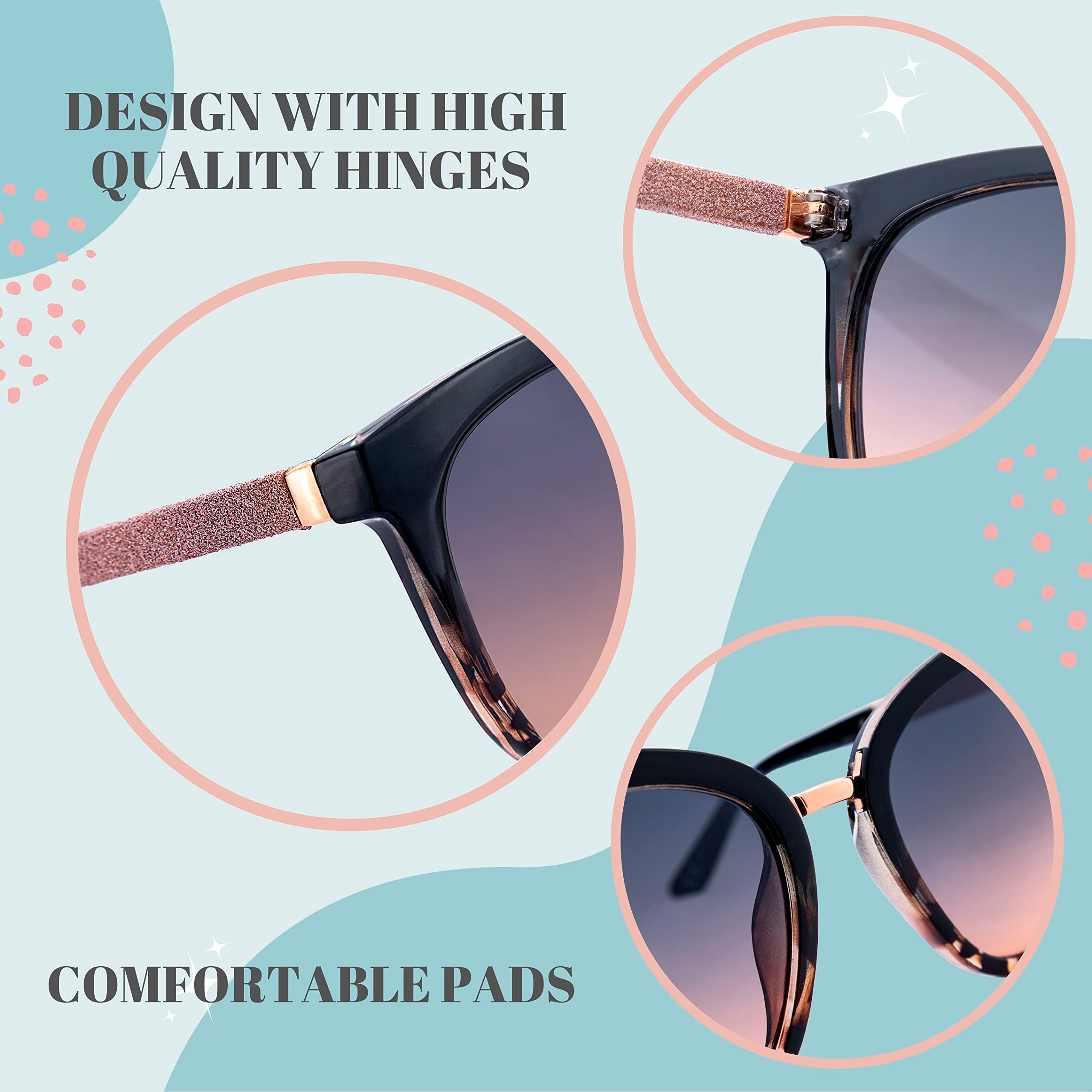 SQUAD Lunettes de soleil Pour Femme Adulte Carré Mode Avec étui à lunettes
