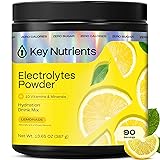 KEY NUTRIENTS Multivitamin Electrolytes Powder No Sugar - Refreshing Lemonade Electrolyte Powder - Sodium & Energy Supplement - Hydration Powder - No Calories - 90 Servings - Made in USA