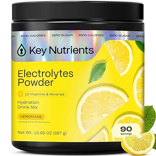 KEY NUTRIENTS Multivitamin Electrolytes Powder No Sugar - Refreshing Lemonade