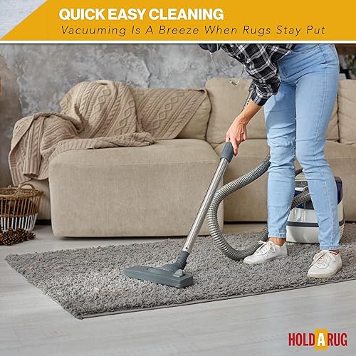 Miniatura 8 de Hold-a-Rug - Almohadilla antideslizante para alfombra, agarre de goma reversible, almohadillas antideslizantes para madera dura, vinilo, azulejos,