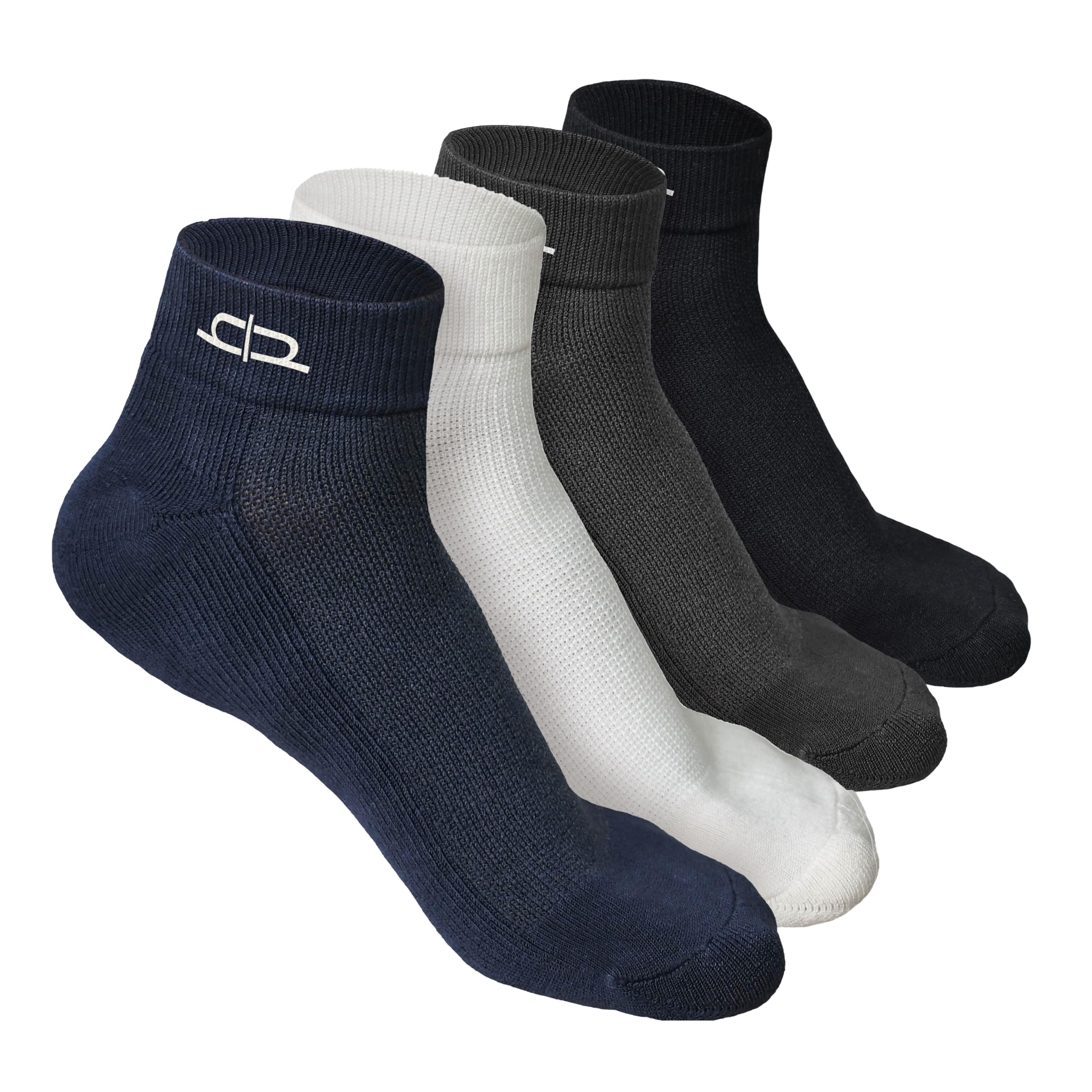 HEELIUMBamboo Socks for Men | Quarter Length | Odour-Free & Breathable | Padded Base & Anti-bacterial | 3X Softer than Cotton Socks