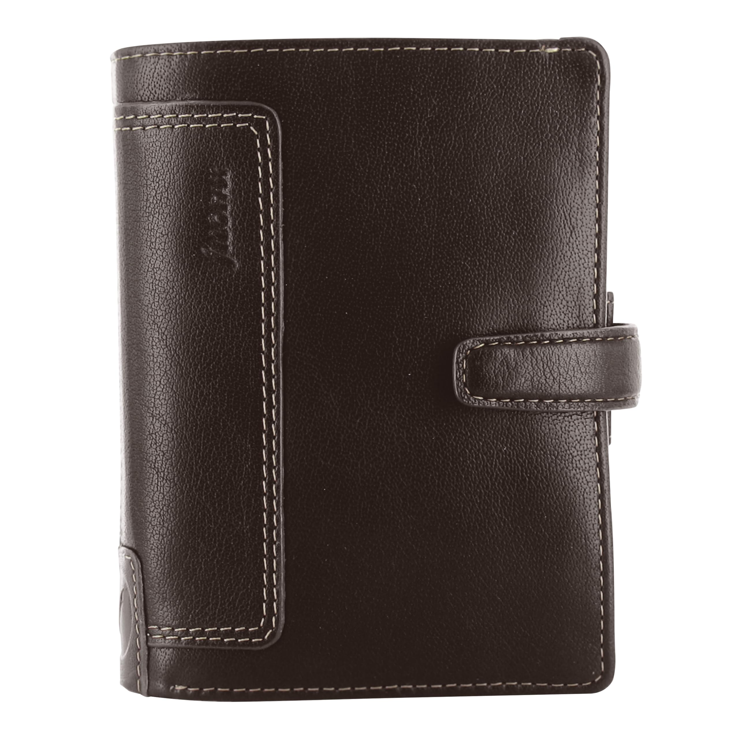 Filofax Holborn Organizer, Pocket Size, Brown - Full-Grain Buffalo Leather, Six Rings, Cotton Cream Week-to-View Insert, Multilingual (C025119)