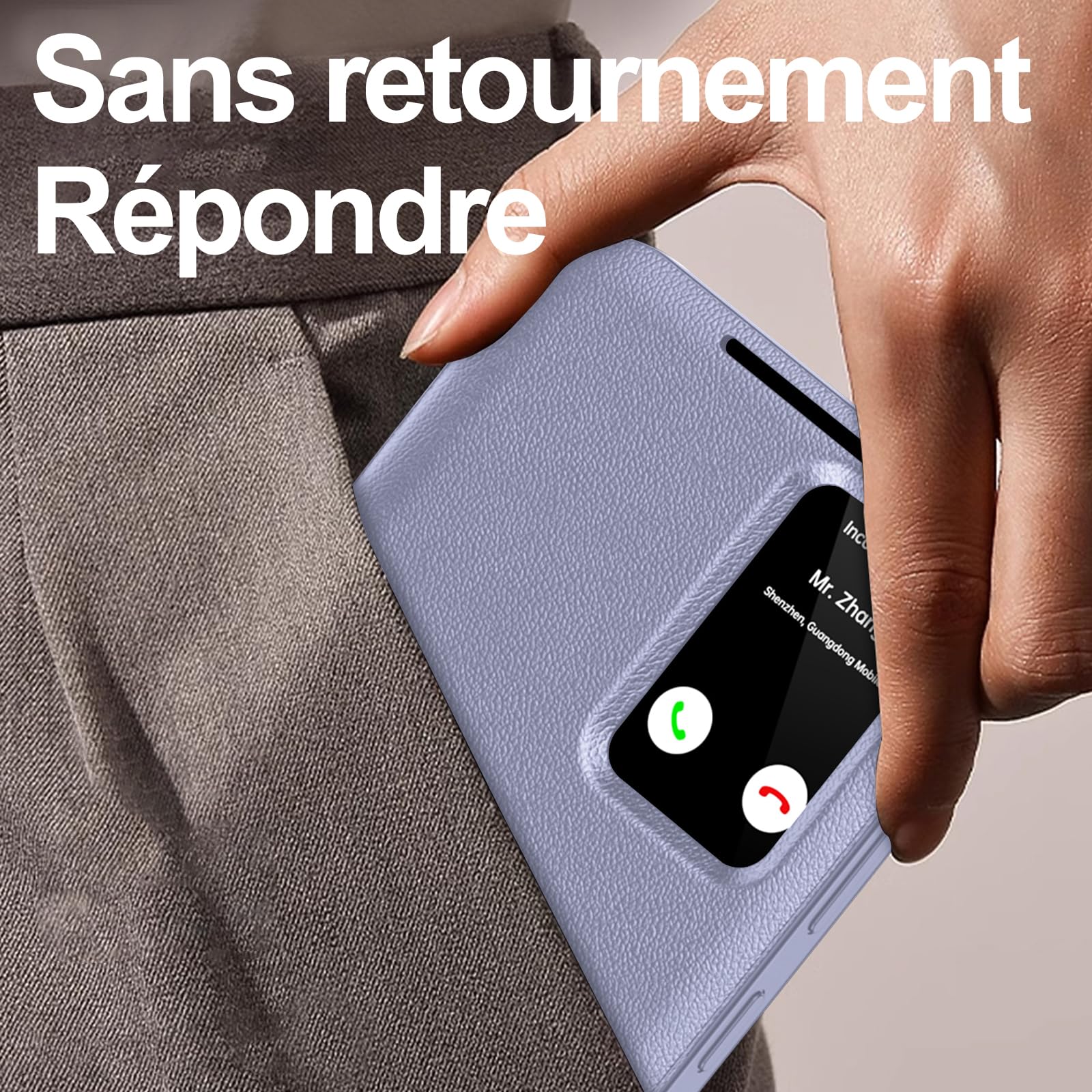 Cover per Samsung Galaxy S25 Plus Smart View con finestra intelligente, a portafoglio effetto pelle con porta carte, supporto pieghevole e protezione antiurto integrale, viola
