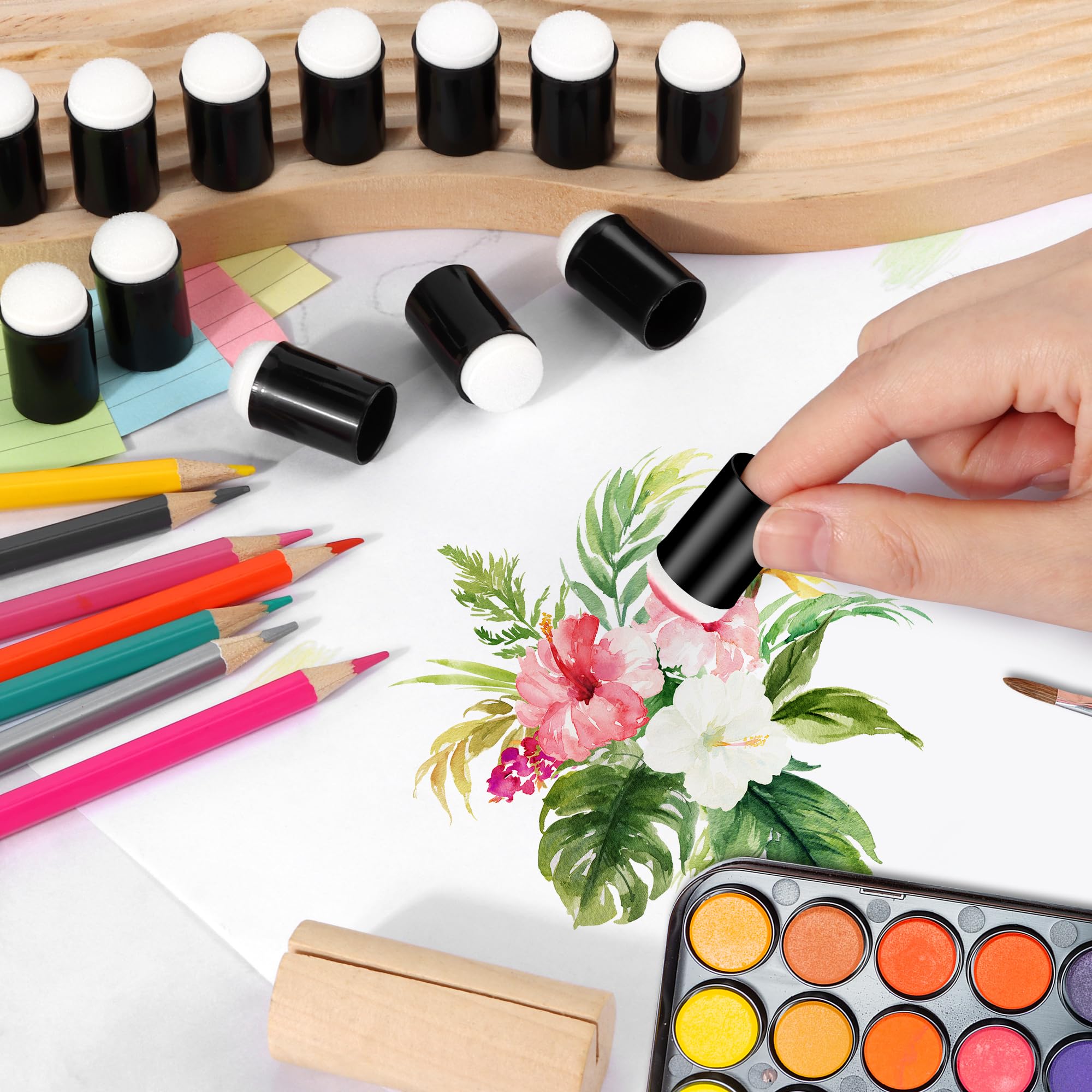 28 Pièces Éponges à Doigts Pour Peinture - Tampons Doigtiers Pour Enfants Et Artisans