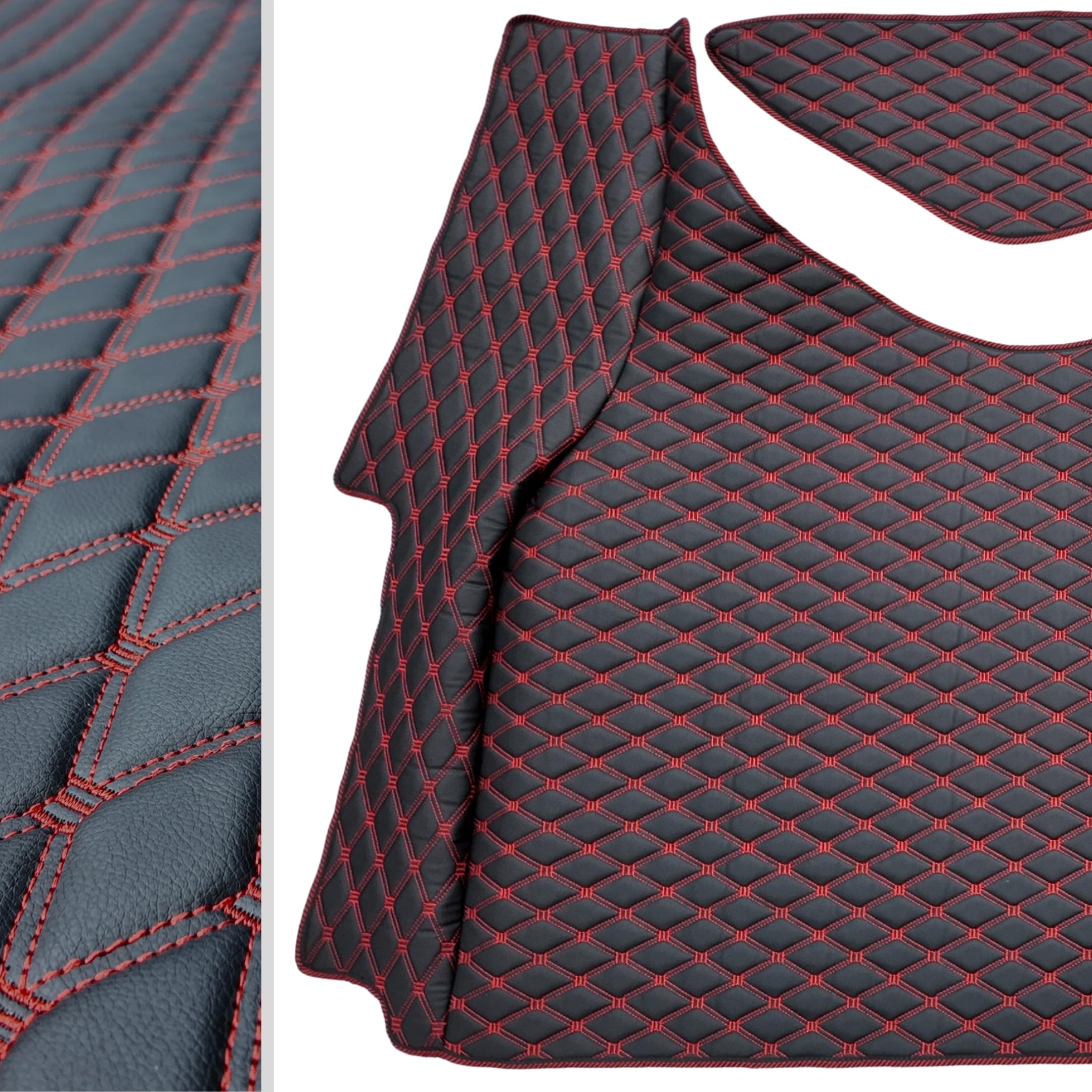Alfombrillas para camión - Tapetes compatibles con Renault Gama - Acolchado Elegante, Logotipo Exclusivo y Costuras Dobles - Suelo con túnel